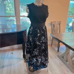 MISSLOOK Black and White A-Line Midi Dress